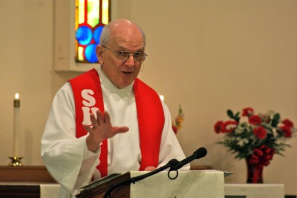 Pastor Hill gave his final sermon on the church's past successes and future plans. (Photo by Megan Bachman).