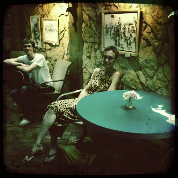 Tony Powers and Debra Wilburn in the YSAC Gallery.