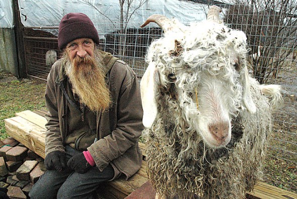 Nick Ormes cares for abandoned and neglected animals at the Ranch Menagerie Animal Sactuary on Village-owned property on US 68. He’s hoping to raise more money to feed his 73 animals through the winter and to raise awarness about the epidemic of stray, abandoned, neglected and abused animals. (Photo by Megan Bachman)