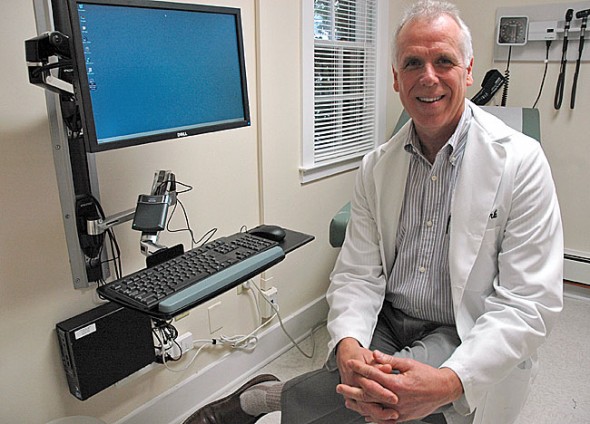 Dr. Alan Fark has set up his new family medicine practice at 716 Xenia Avenue. His office is under the umbrella of the Springfield Regional Medical Group. (Photo by Diane Chiddister)