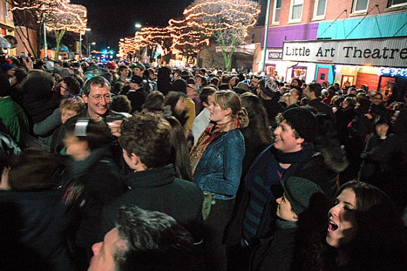 Revelers gathered on New Year's Eve a year ago for the annual Yellow Springs Ball Drop.