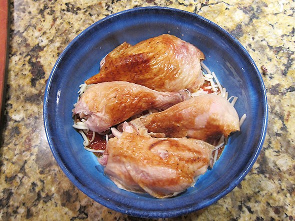 layer of baked dark meat