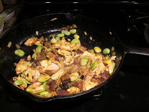 stir fry of curried chicken