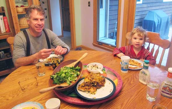 sit down for dinner