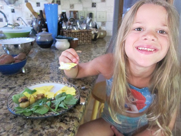 her breakfast plate