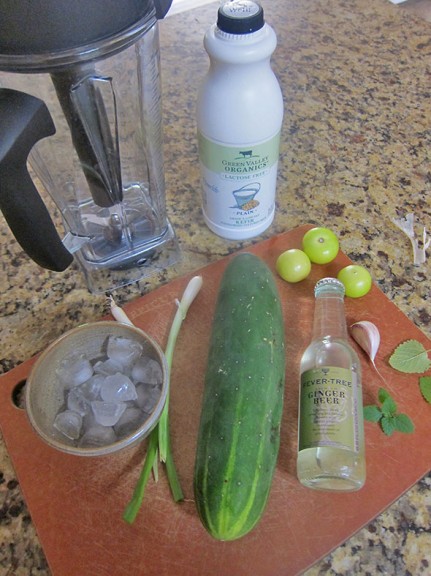 fixings Cucumber Soup minus the avocado