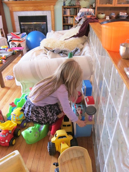 her blue kitchen