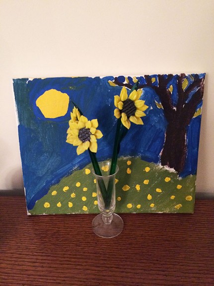 sunflowers and dandelions