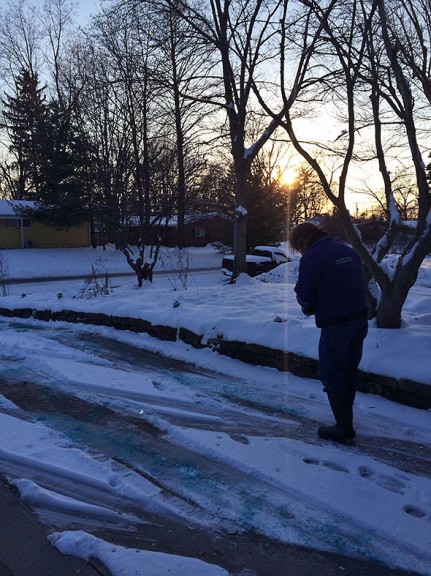 deicing the driveway