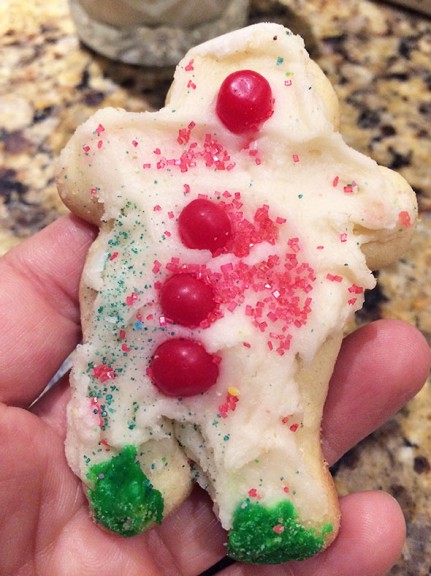 snowman in red hots