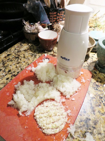 minced onion and garlic