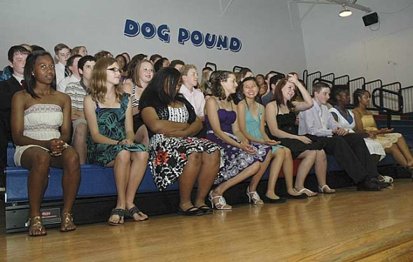 McKinney Middle School eighth-graders await promotion Wednesday, June 2, at the high school gym. (Photo by Diane Chiddister)