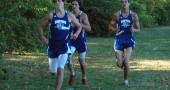 At the front of the pack at Thursday's cross country meet were Zack McHugh, Gabe Amrhein, and Nerak Patterson. (Photo by Megan Bachman)