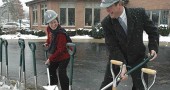 At a ceremonial groundbreaking on Monday, Friends Care Community Board President Mary White and Director Karl Zalar raised their shovels to the new $2.25 million rehabilitation wing being built at the facility.