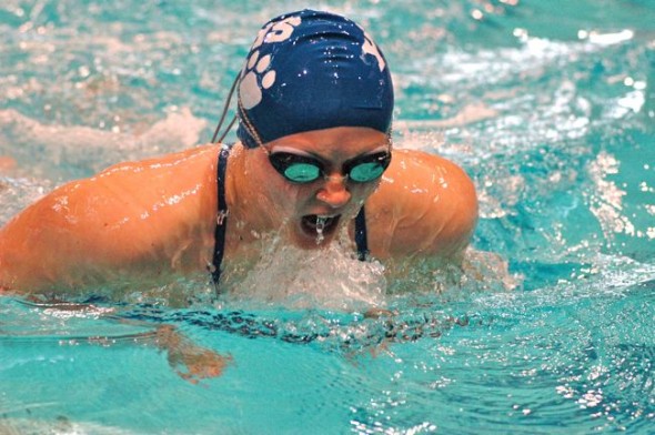 Zoey McKinley swam the breast stoke leg of the 200-yard medley relay.