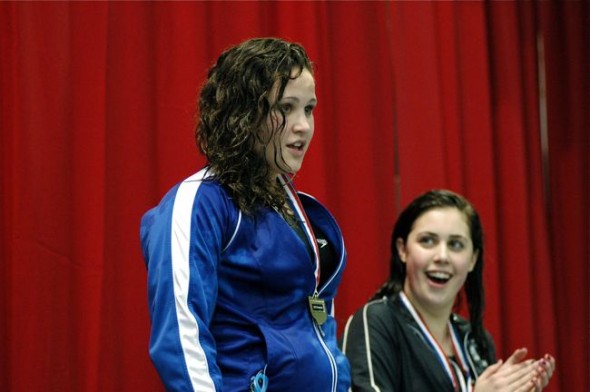 Erika Chick stood at the peak of the podium with a first place swim in the 200-yard freestyle.