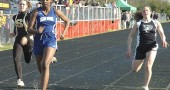 YSHS sophomore Angela Allen finished third in the 100-meter dash in 14.36 and won the discus throw at the Bulldog Invite last Friday, May 6. (Photo by Lauren Heaton)