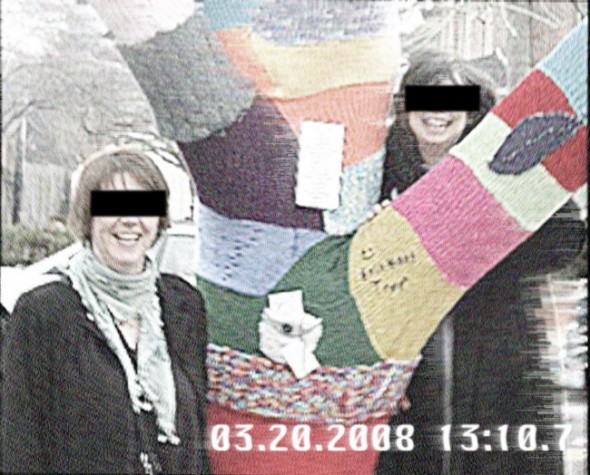 Surveillance video of a bombing site from 2008 shows the suspects currently under arrest posing triumphantly. Identities have been obscured pending a trial.