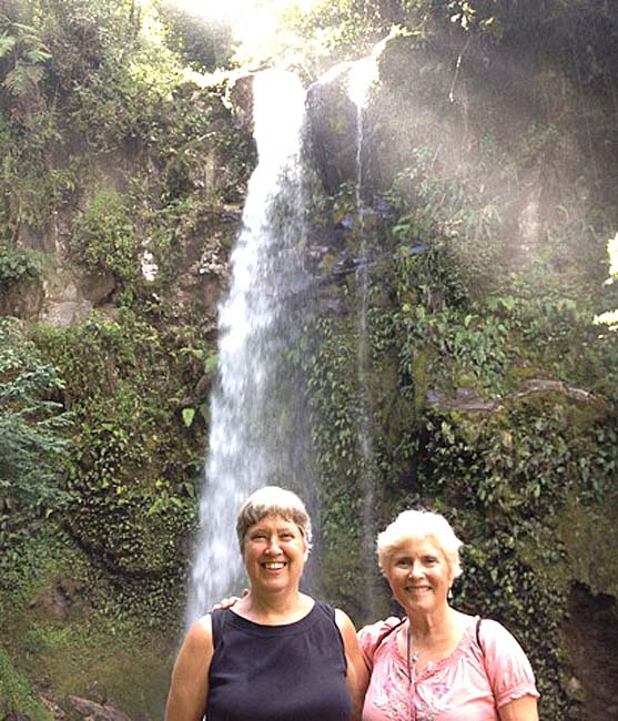 Kim Roman and Linda Sikes, pictured here in South America, were among a host villagers who sought adventure abroad over the summer.