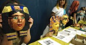 Mills Lawn School sixth graders presented the fruits of their studies at Egypt night, displaying masks, models and jewelry. (Photos by Matt Minde)
