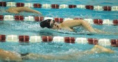 Zarine Giardullo swam her fastest time ever in the 200-yard freestyle at Friday’s Shawnee Invite at Wittenberg University. Giardullo finished in 19th place with a time of 2:55.07. New personal records were set in 18 of 24 Bulldog swims. (Photo Megan Bachman)