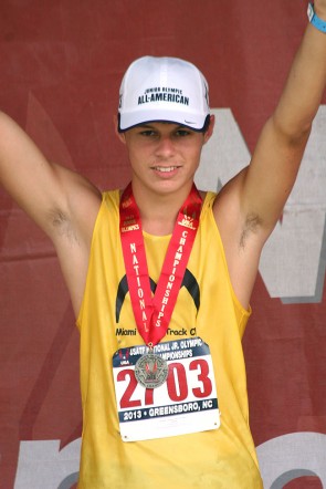 Haught with his silver medal.