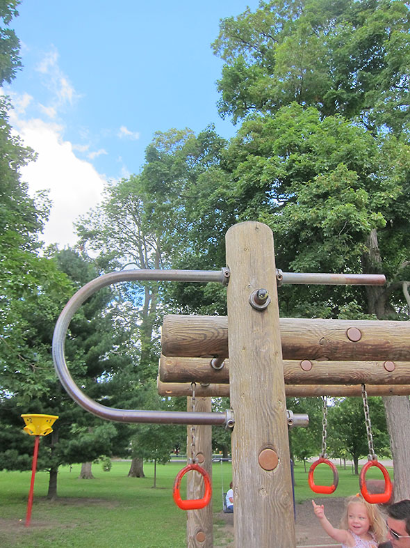 the big logs of the swinging rings