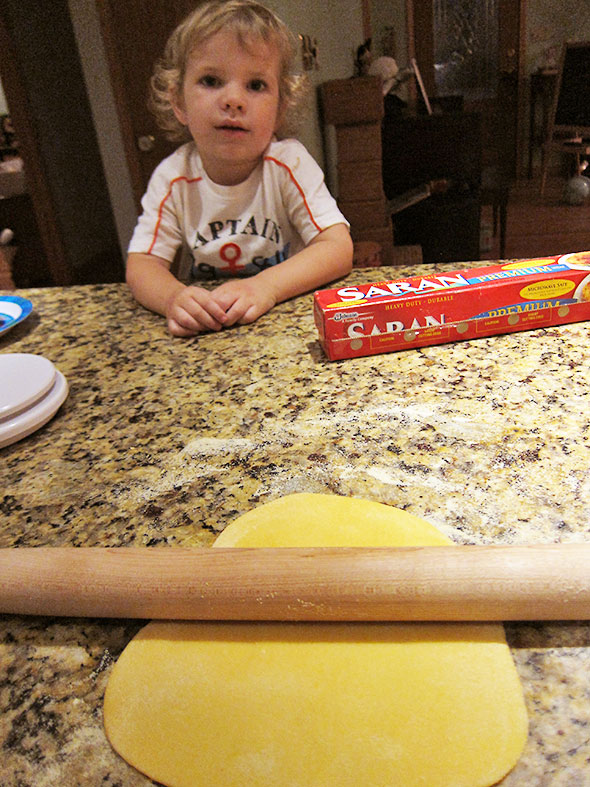 rolling the pasta