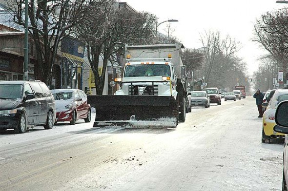 While snow wasn’t the worst enemy during the recent two-day chill, Village crews nevertheless plowed streets regularly. The cold was intense but mercifully short, and by Wednesday the weather was returning to just a normal cold. (Photo by Lauren Heaton)