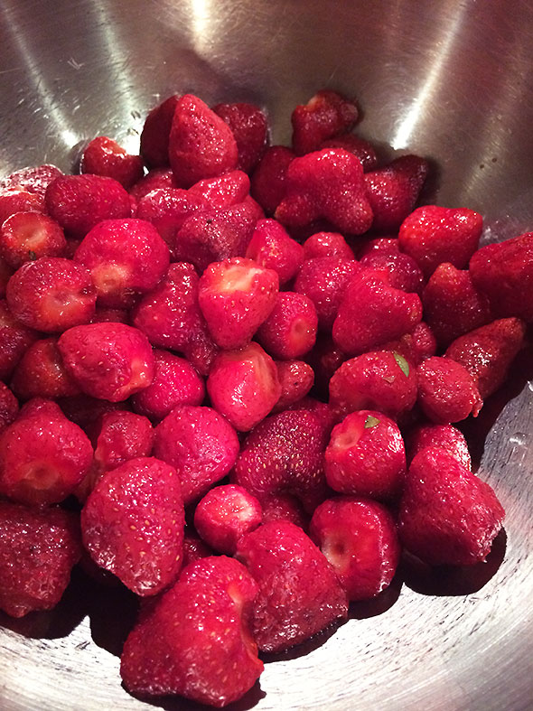 hulled strawberries