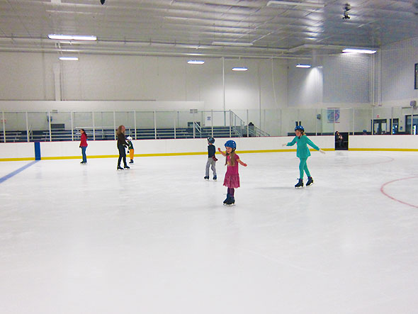 taking laps around the rink