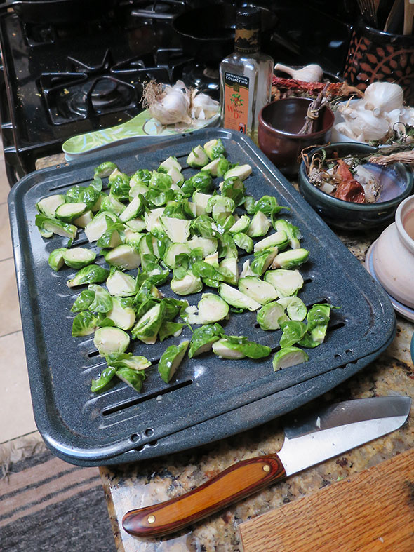 rough cut brussels sprouts