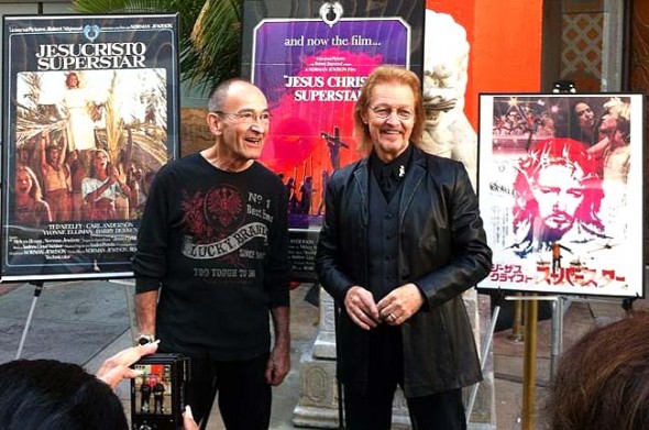 Stars of “Jesus Christ Superstar,” Barry Dennen and Ted Neeley, will visit Yellow Springs for screenings of the film March 27–29 at the Little Art Theatre where they will answer questions and sign autographs. Dennen, left, played Pontius Pilate in the 1973 film; Neeley was in the role of Jesus. (Submitted photo)