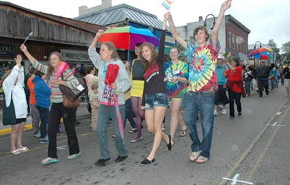 Several hundred took part in Saturday's 4th Annual Yellow Springs Pride parade.