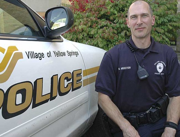 Yellow Springs Police Officer Dave Meister was presented with a commendation for exceptional service in the line of duty. (News archive photo by Lauren Heaton)