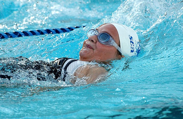 Yellow Springs resident Madison Werner swam the backstroke event at Gaunt Park July 16.  