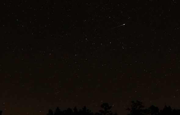 What we didn't see: High-drama skies like the above shot of Perseid in Cassiopeia, August, 2014. Photo by John Flannery.