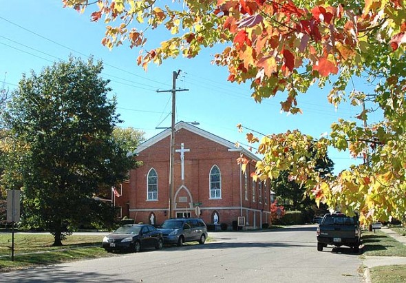 St. Paul Catholic Church on Phillips Street has been a village institution since 1856. Some local members are concerned over a recent firing and other turnover at the church. (Photo by Audrey Hackett)