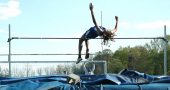 YSHS Bulldog Oluka Okia leapt an outrageous and record-making 6’6” in the high jump event at the Bulldog Invitational track and field meet last week. The Bulldogs’ performance included the shattering of many meet records, including a record held for over 20 years. (Photo by Dylan Taylor-Lehman)