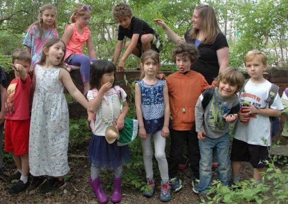 In Antioch School’s Forest Kindergarten program, the outdoors serves as laboratory and playground. (Photos by Carol Simmons)