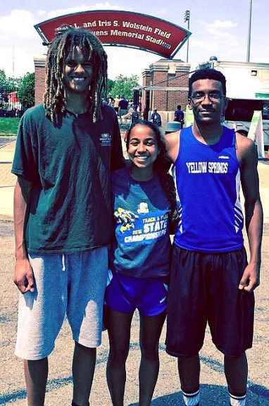 Senior Oluka Okia, junior Julie Roberts and senior Kaner Butler recently competed at the state track meet held last week at The Ohio University. The three earned the chance to compete after their impressive finishes in the regional track meet two weeks ago. (Submitted photo)