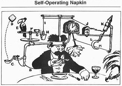 "Professor Butts and the Self-Operating Napkin" by Rube Goldberg (photo in public domain)
