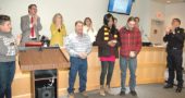 Onica-Elizabeth Garrett and William Dyke, of Yellow Springs, along with Randy Cardwell, of Xenia, were recognized by Yellow Springs police for their heroism. (photo by Diane Chiddister)