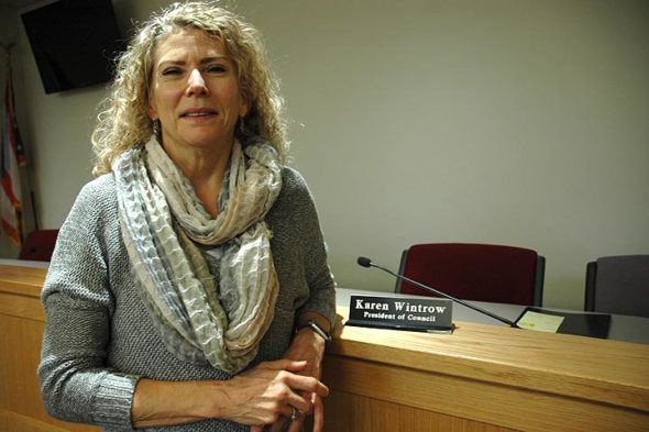 Village Council President Karen Wintrow will step down at the end of December. She’s served on Council three four-year terms, or 12 years. (Photo by Diane Chiddister)
