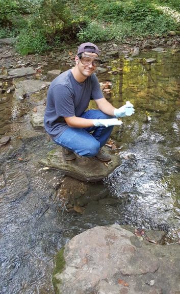 Wright State students took samples of Yellow Springs Creek in Glen Helen in September of last year to analyze for E. coli, nitrates and other contaminants as part of an environmental chemistry class that has studied local water quality since 2011. (Submitted photo by Audrey McGowin)