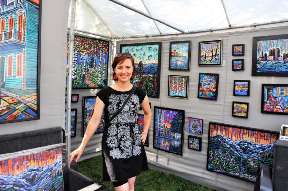 Anastasia Mak, this year's featured artist at Art on the Lawn, with her work. (Submitted photo)