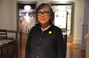 Local artist Migiwa Orimo’s work is exhibited in “Nuclear Fallout: The Bomb in Three Archives,” a new show at Antioch’s Herndon gallery that opens Thursday, Sept. 20, from 7–9 p.m. with a talk by Orimo. (Photo by Megan Bachman)