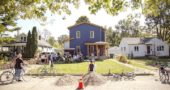 PorchFest, a musical round-robin affair, had villagers and visitors walking to porches, driveways and backyards to hear a wide array of local musicians perform. (Photo by Matthew Collins)