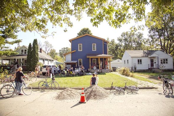 PorchFest, a musical round-robin affair, had villagers and visitors walking to porches, driveways and backyards to hear a wide array of local musicians perform. (Photo by Matthew Collins)