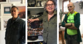 A few of the 29 local artists opening their studios for a villagewide gallery sale this weekend are, from left, photographer Matthew Collins, potter Dianne Collinson and sculptor Brian Maughan. (Photos by Jeff Simons)